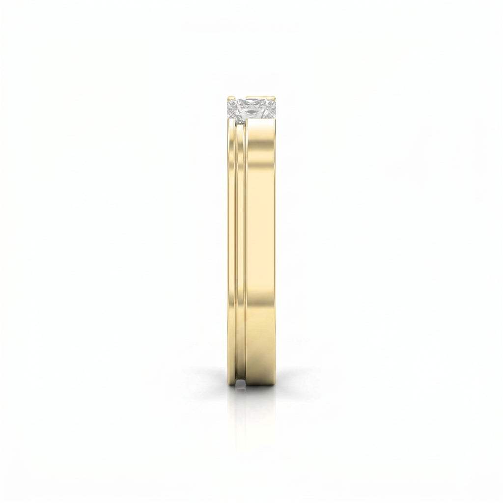 Square Ring for Men Masculine Brilliance diamond Band ( 0.40 -0.50 ct.)