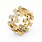 Bold Geometric Princess Cut Diamond Band ( 2.00 - 3.00 ct. )