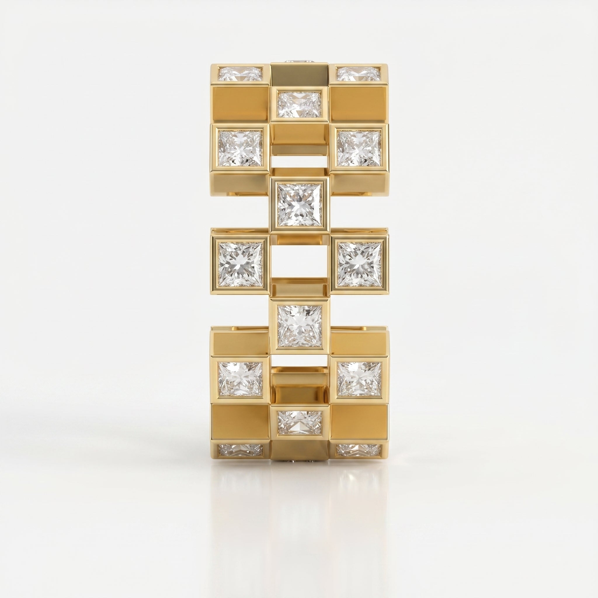 Bold Geometric Princess Cut Diamond Band ( 2.00 - 3.00 ct. )