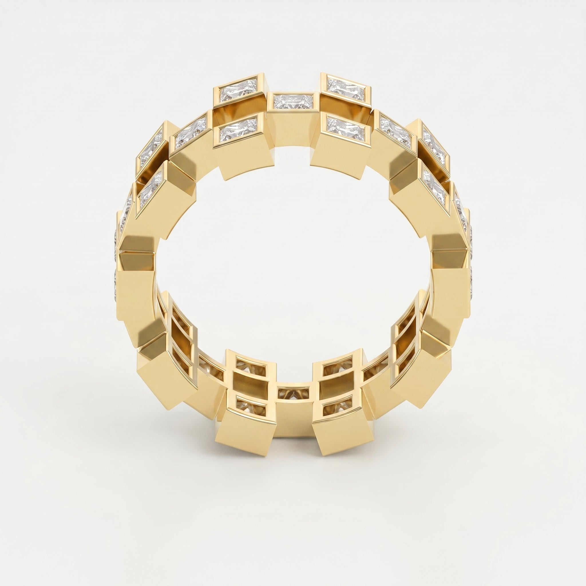 Bold Geometric Princess Cut Diamond Band ( 2.00 - 3.00 ct. )