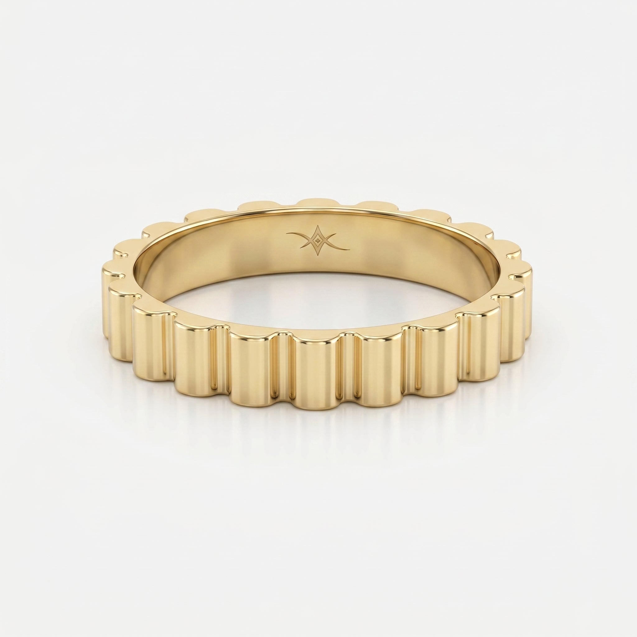 Fluted Wedding Metal Band