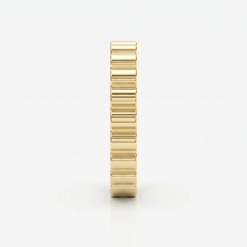 Fluted Wedding Metal Band