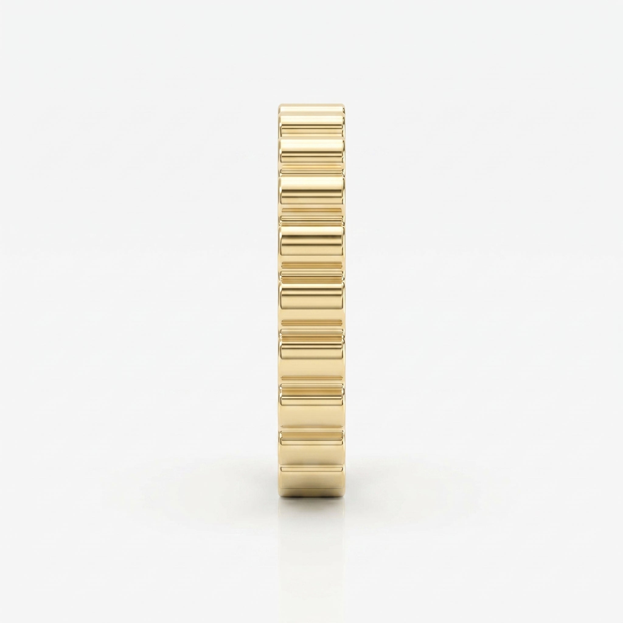 Fluted Wedding Metal Band