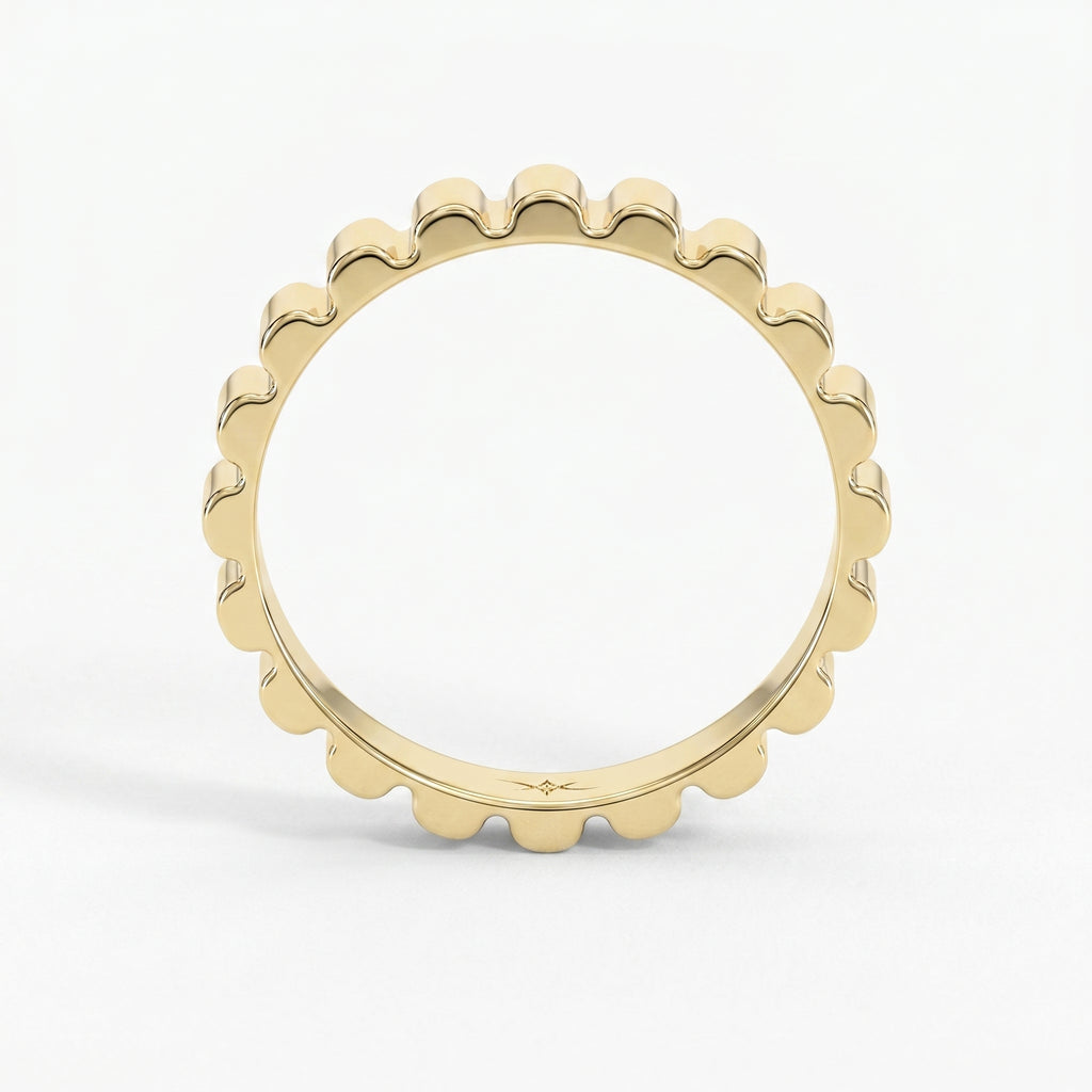 Fluted Wedding Metal Band