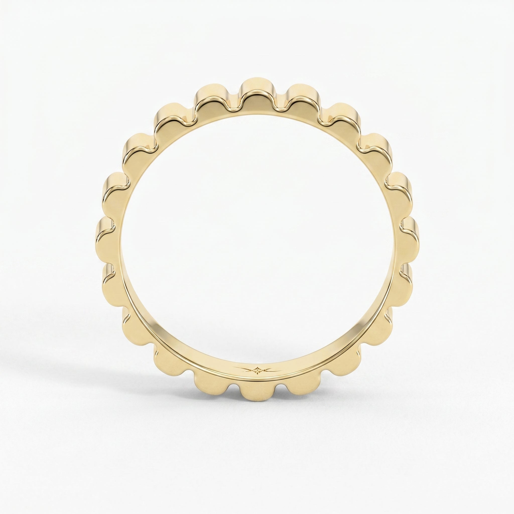 Fluted Wedding Metal Band