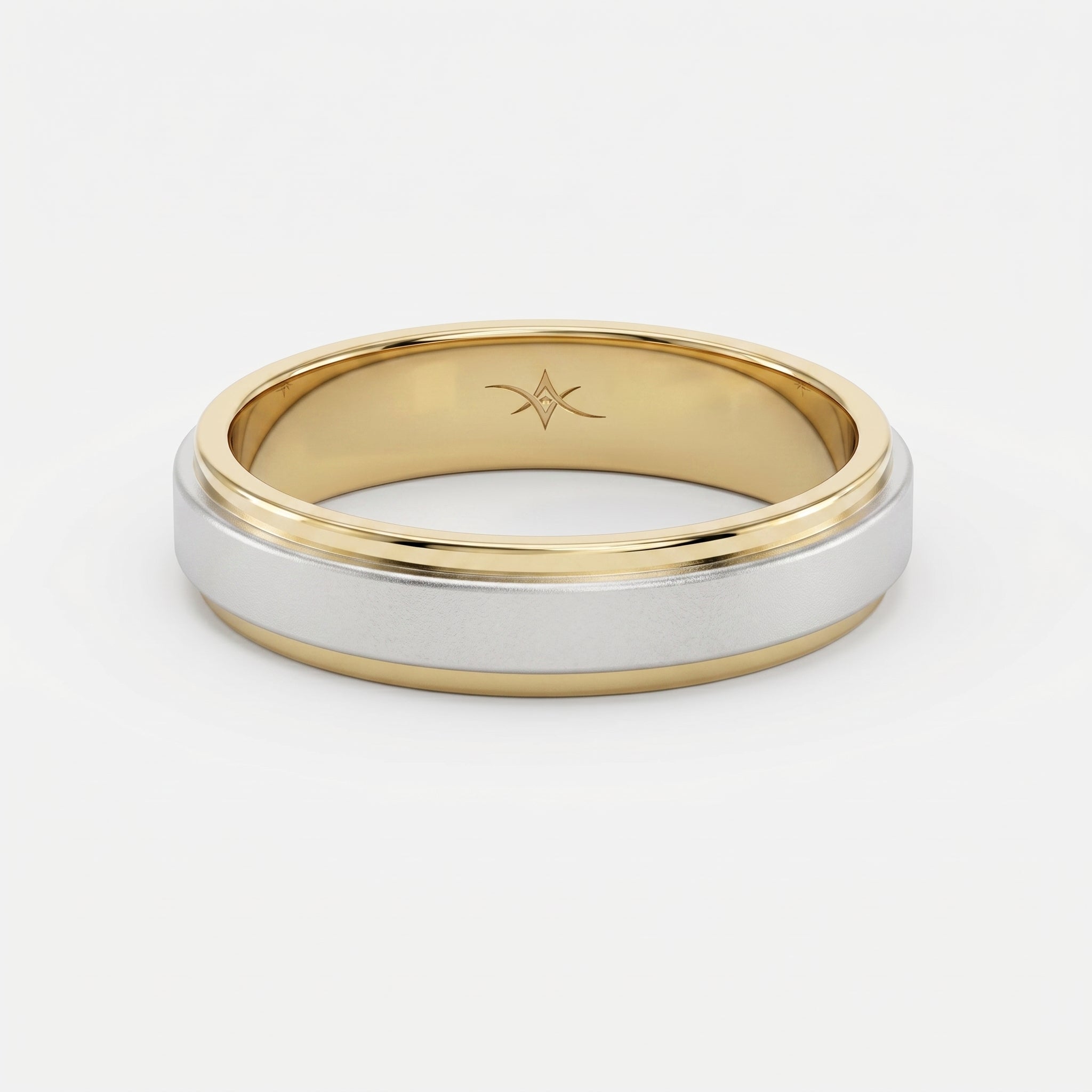 Two-Tone Wedding Band Crafted Entirely Metal band