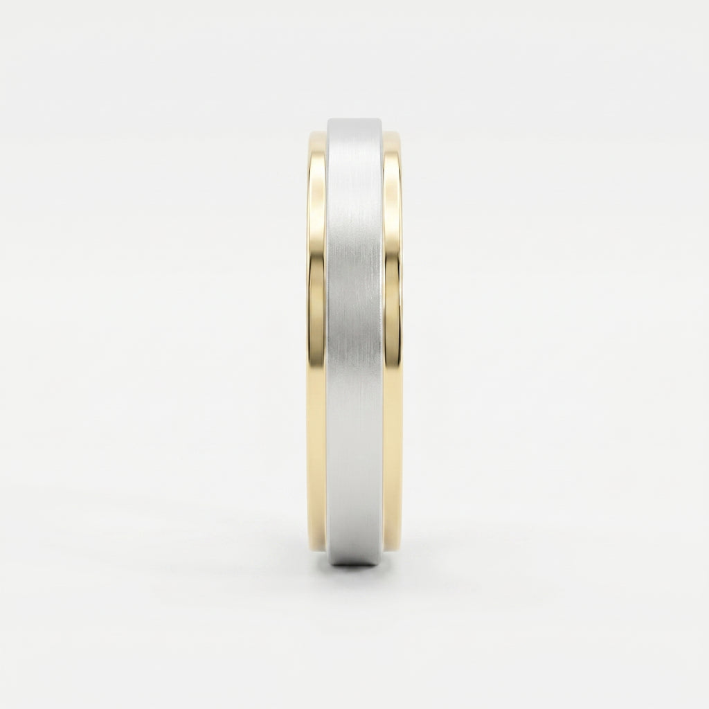 Two-Tone Wedding Band Crafted Entirely Metal band