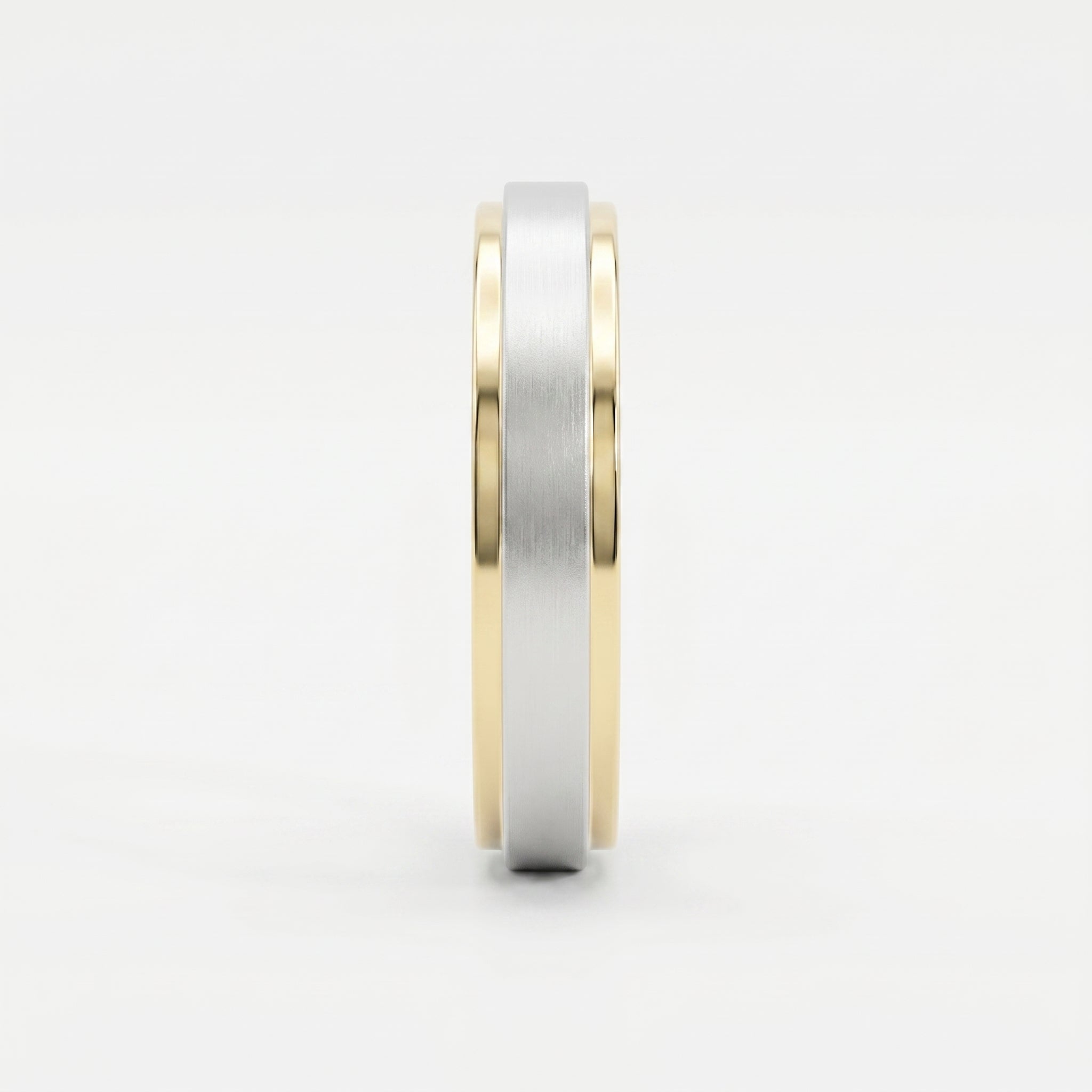 Two-Tone Wedding Band Crafted Entirely Metal band