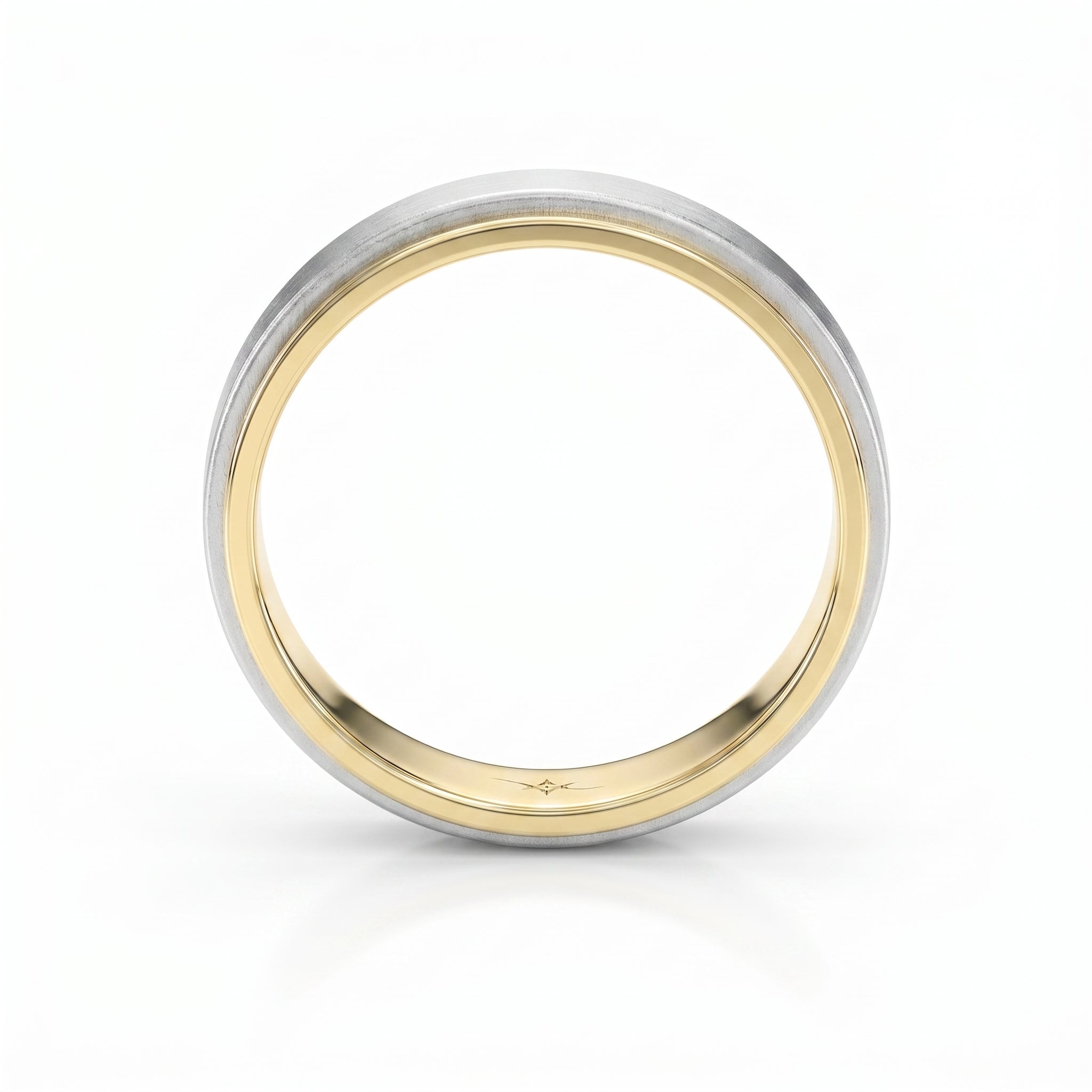 Two-Tone Wedding Band Crafted Entirely Metal band