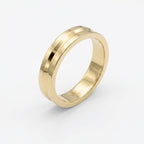 Bullnose Groove Pattern Flat Wedding Metal Ring