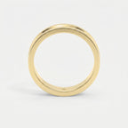 Bullnose Groove Pattern Flat Wedding Metal Ring
