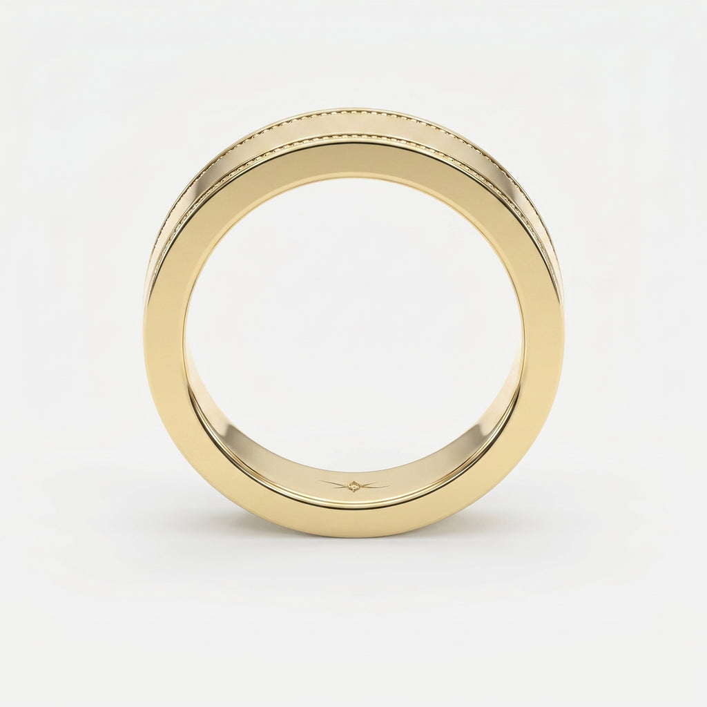 Men’s Flat Polish Migraine Metal Ring