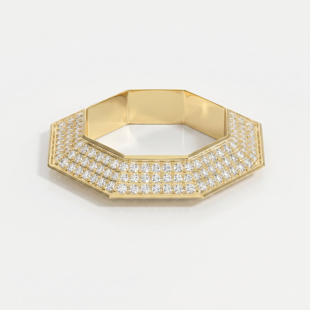 Round Diamond Octagon Exclusive Stackable Diamond Band