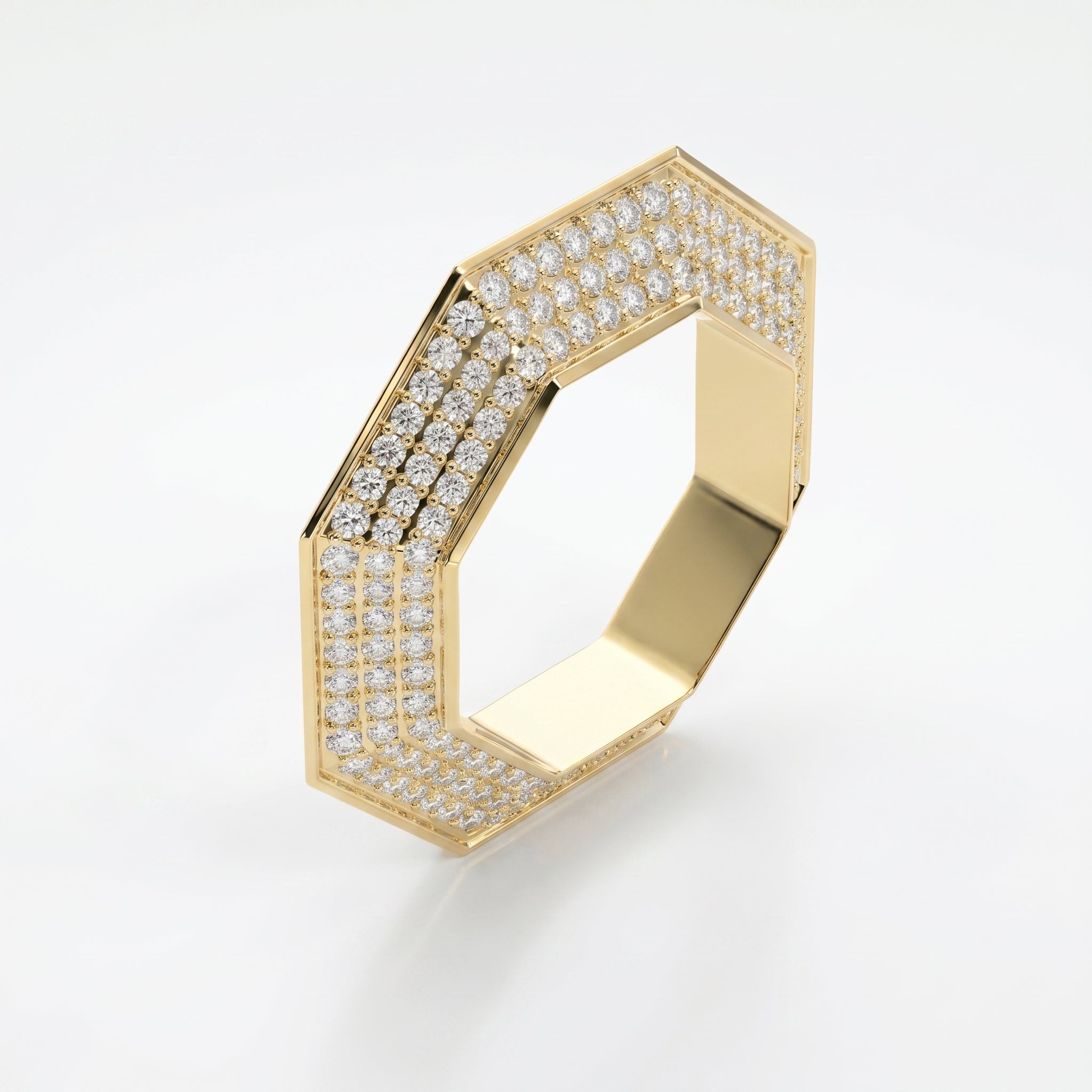 Round Diamond Octagon Exclusive Stackable Diamond Band
