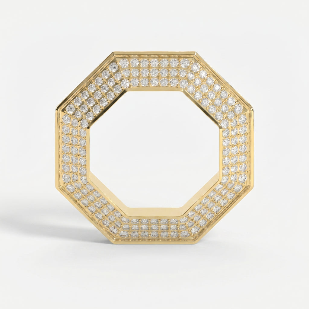 Round Diamond Octagon Exclusive Stackable Diamond Band