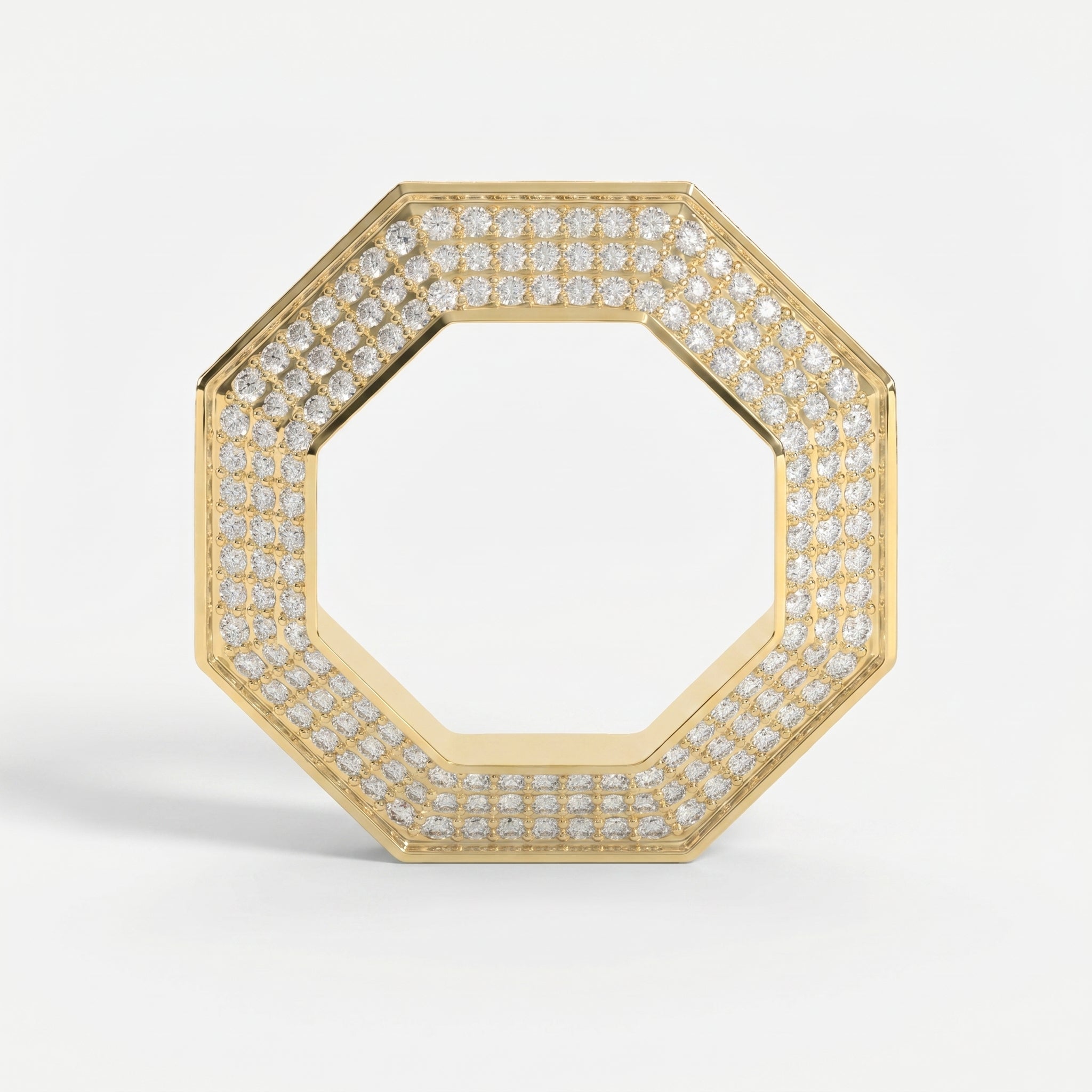 Round Diamond Octagon Exclusive Stackable Diamond Band