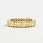 Marquise Motif Round Diamond Wedding Band