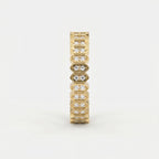 Marquise Motif Round Diamond Wedding Band