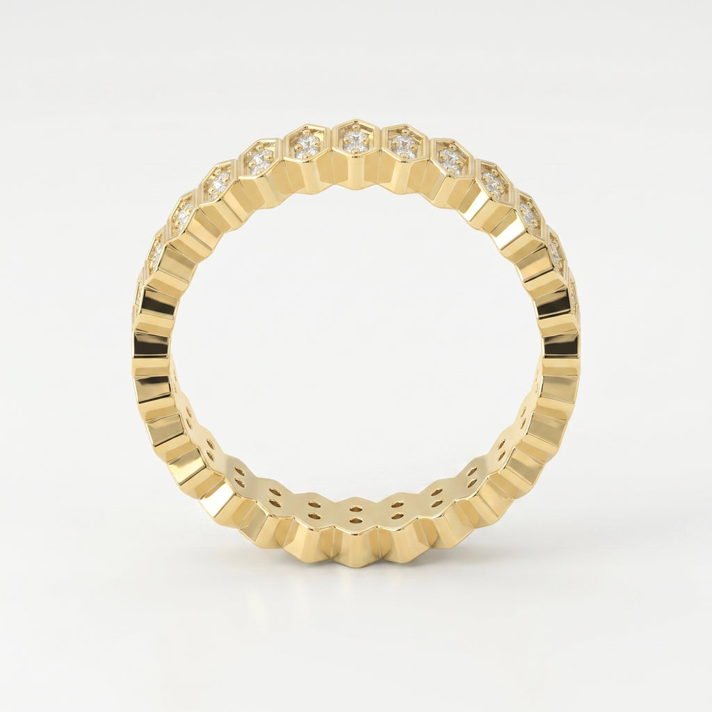 Marquise Motif Round Diamond Wedding Band
