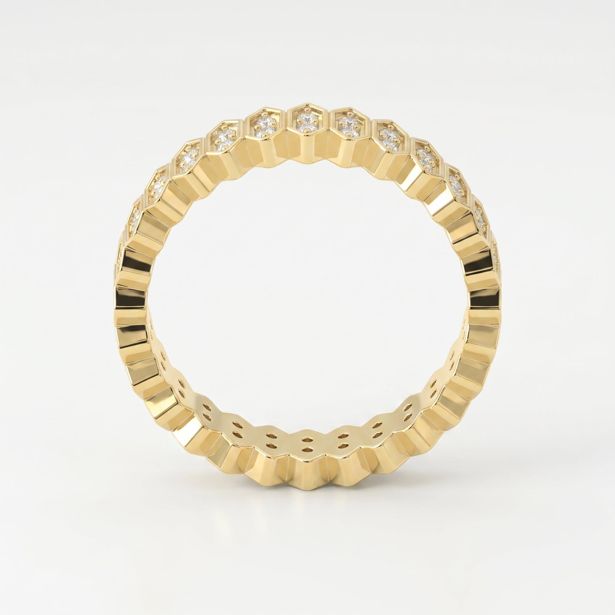 Marquise Motif Round Diamond Wedding Band