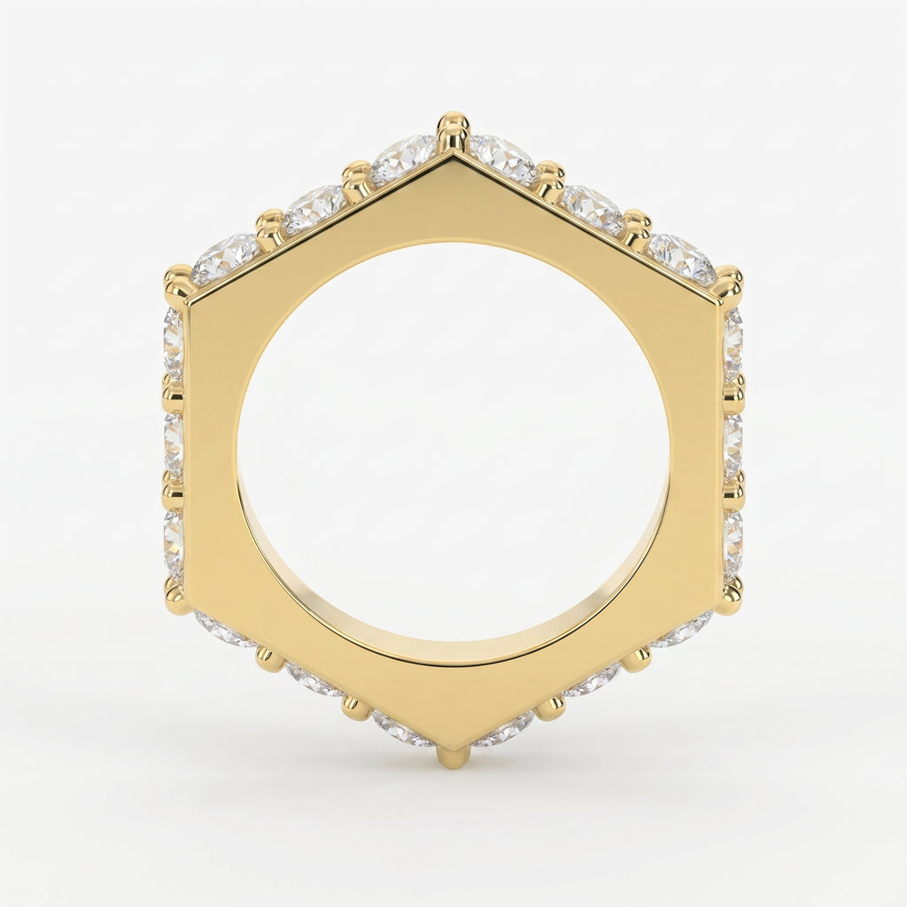 Forever Edge Unique Geometric Round Diamond  Band