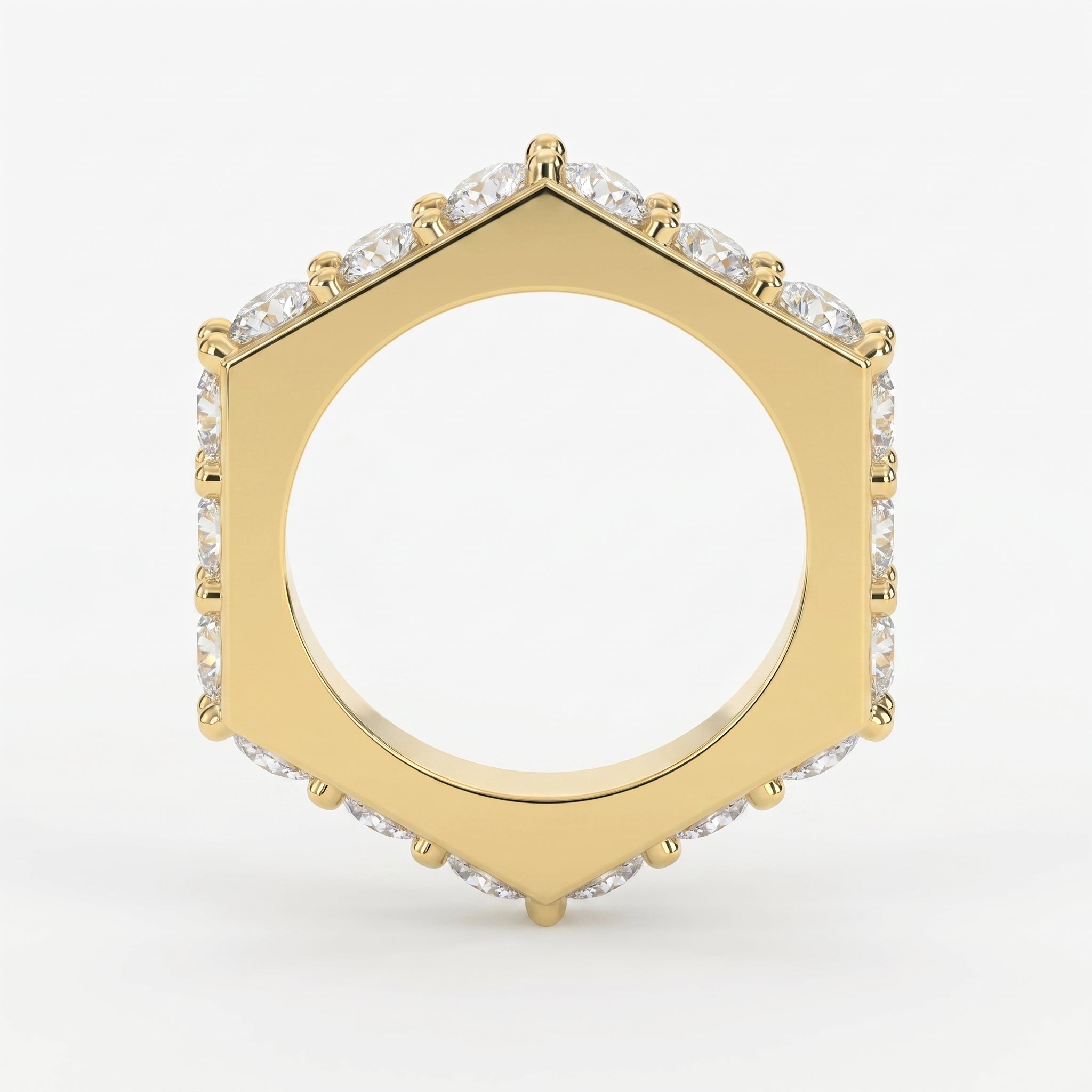 Forever Edge Unique Geometric Round Diamond  Band