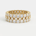 Wide Multi Row Round Brilliant Cut Diamond Band
