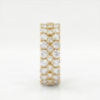 Wide Multi Row Round Brilliant Cut Diamond Band