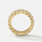 Wide Multi Row Round Brilliant Cut Diamond Band
