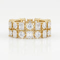 Uniqe Statement Wide Round & Emerald Diamond Band
