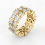 Uniqe Statement Wide Round & Emerald Diamond Band
