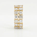 Uniqe Statement Wide Round & Emerald Diamond Band