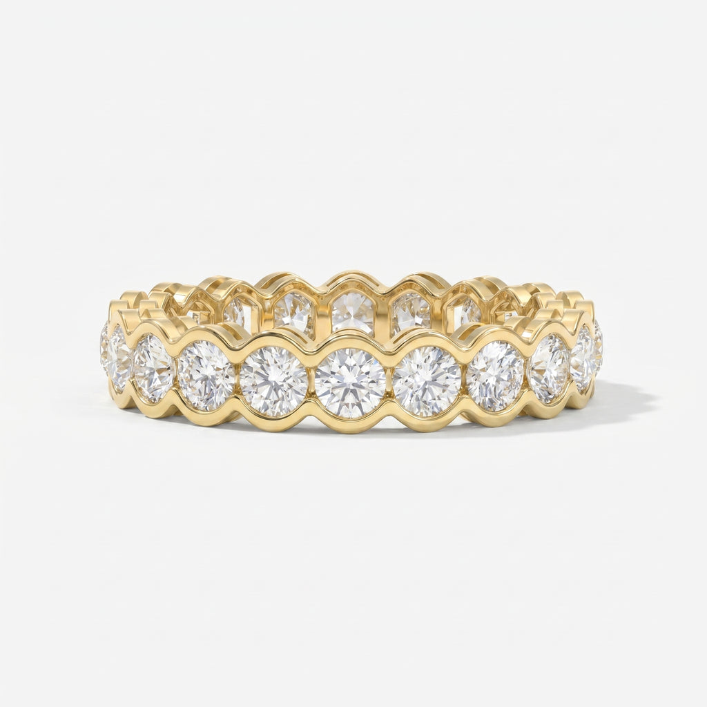 Elegant Bezel Set Round Cut Diamond Band