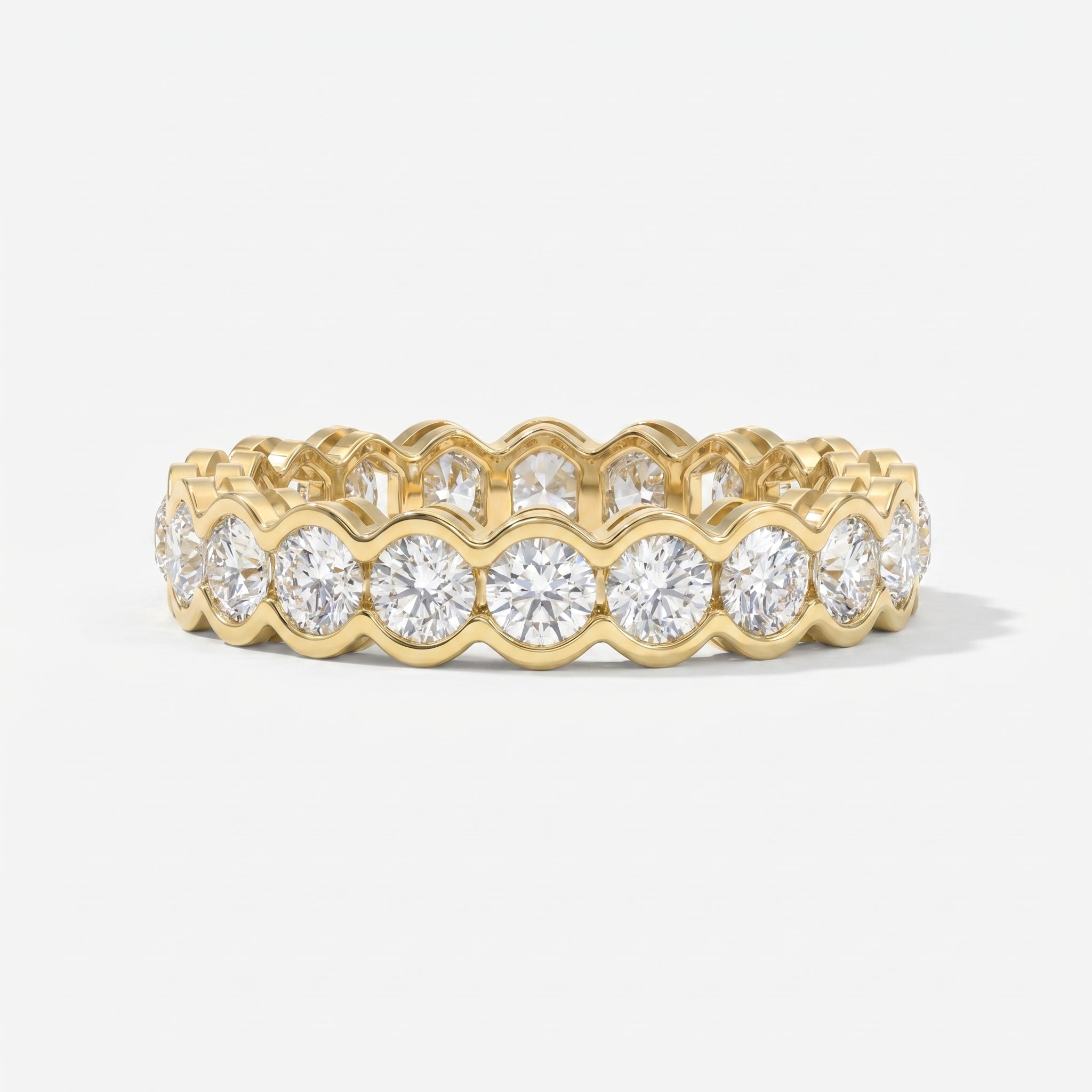 Elegant Bezel Set Round Cut Diamond Band