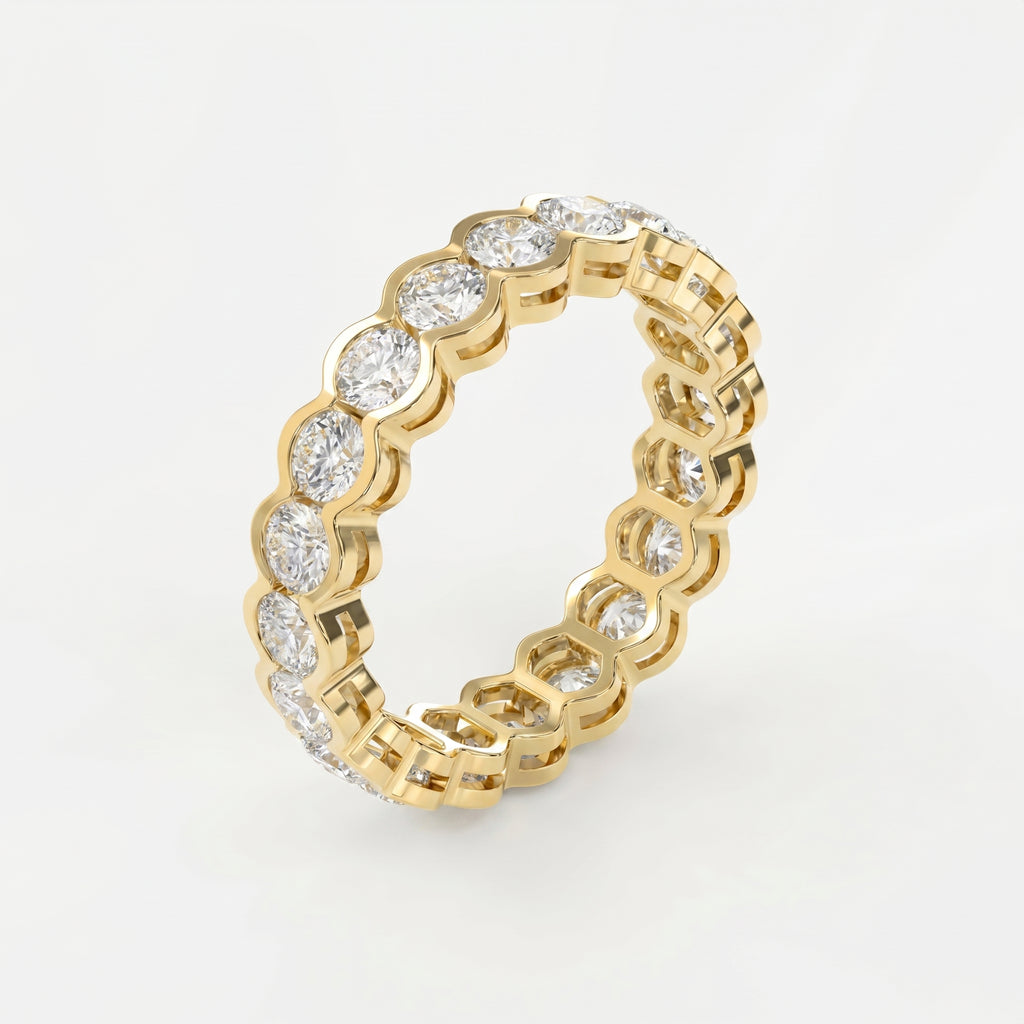 Elegant Bezel Set Round Cut Diamond Band