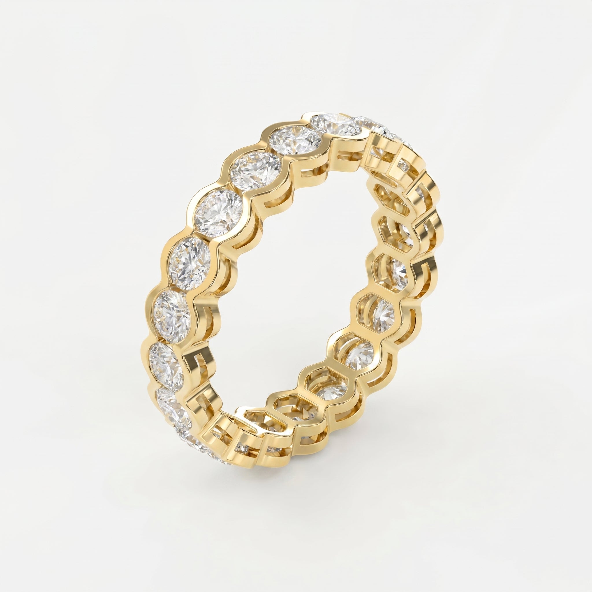 Elegant Bezel Set Round Cut Diamond Band