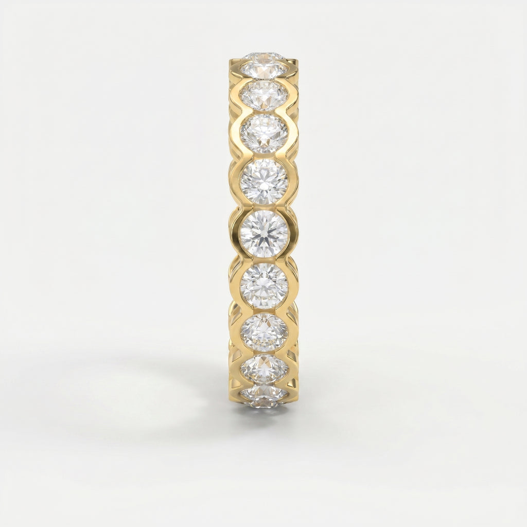 Elegant Bezel Set Round Cut Diamond Band