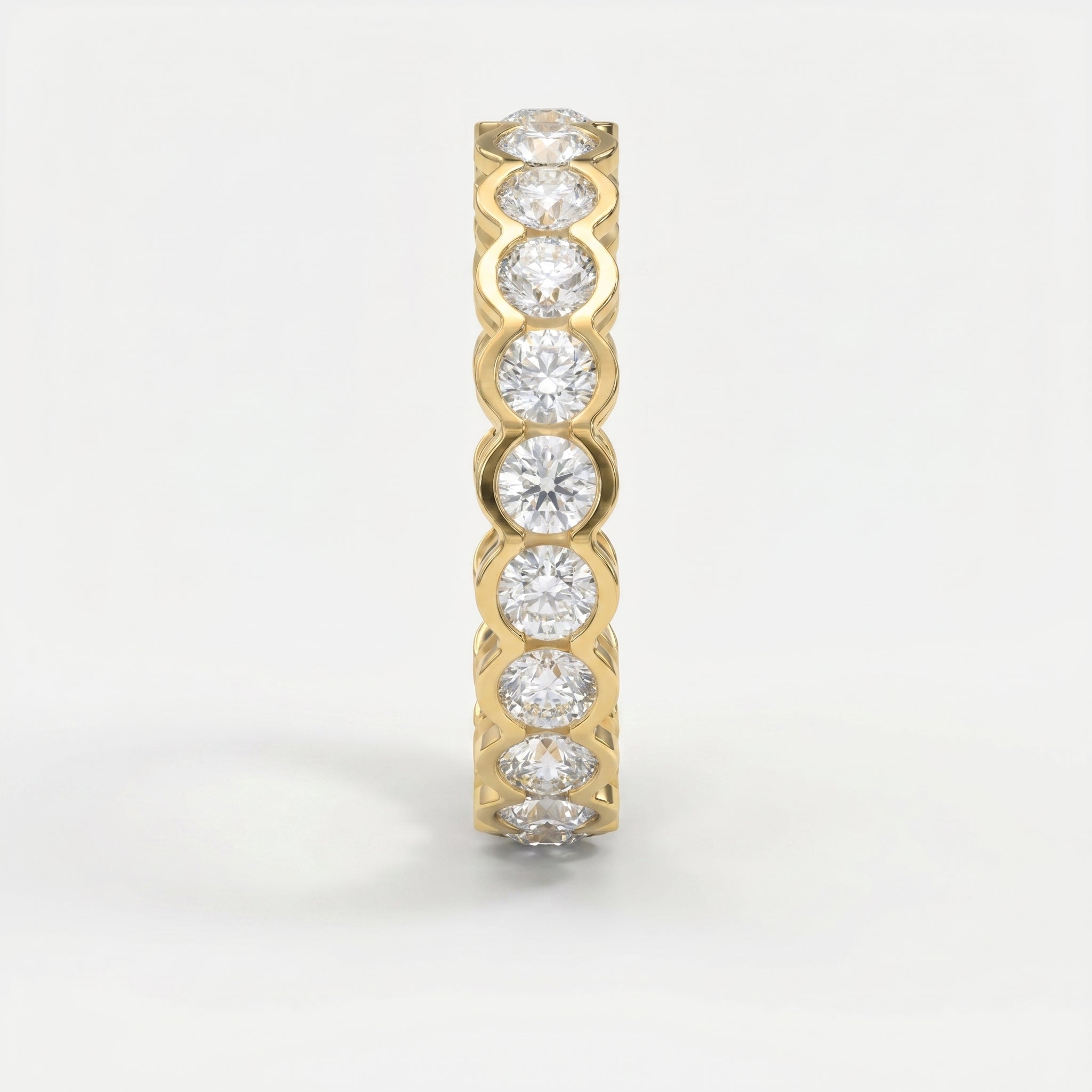 Elegant Bezel Set Round Cut Diamond Band