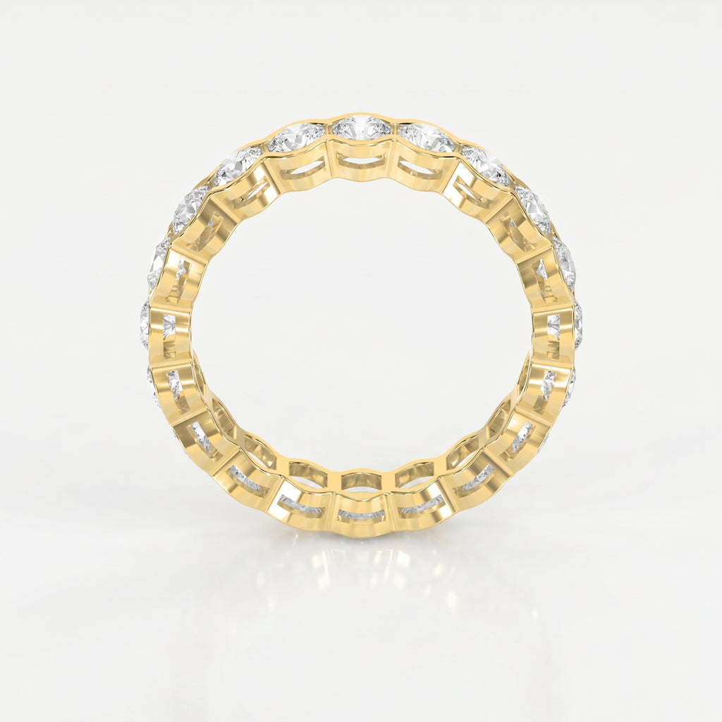 Elegant Bezel Set Round Cut Diamond Band