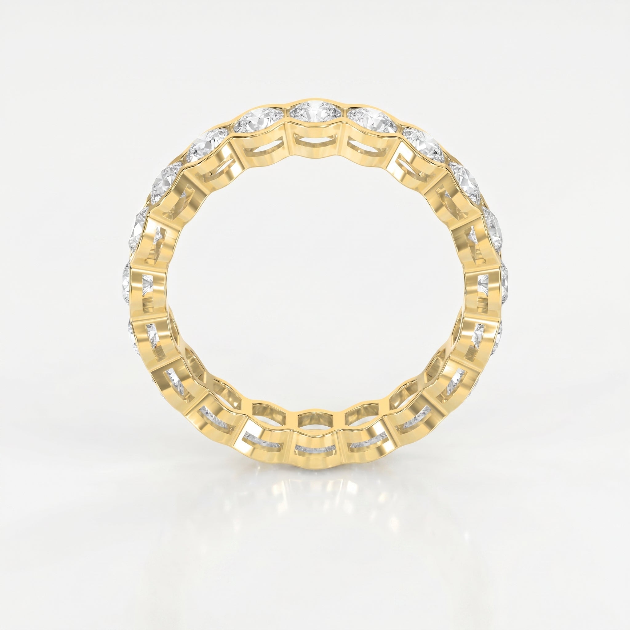 Elegant Bezel Set Round Cut Diamond Band