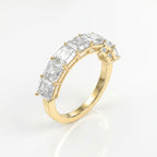 Luxury Ascher Cut Half Diamond Band