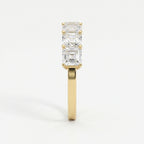 Luxury Ascher Cut Half Diamond Band