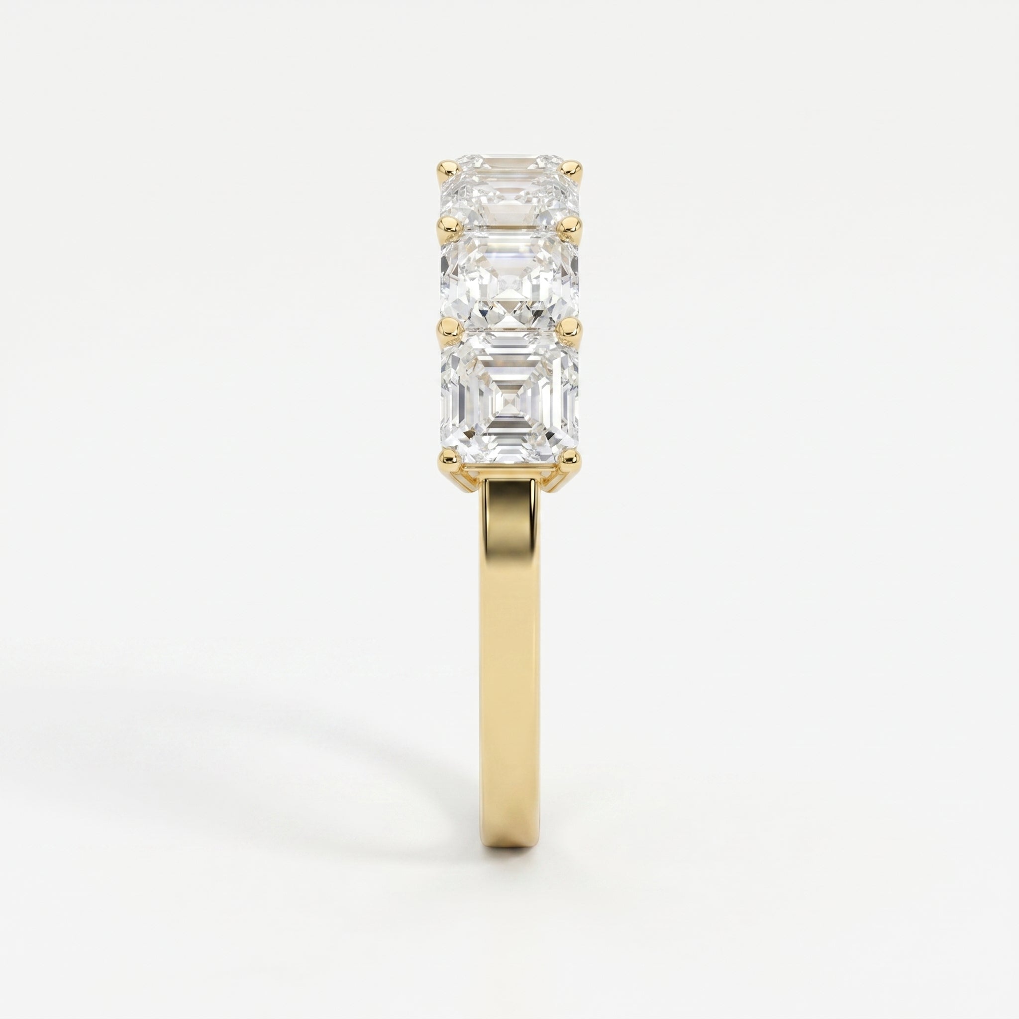 Luxury Ascher Cut Half Diamond Band