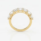 Luxury Ascher Cut Half Diamond Band