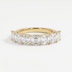 Luxury Ascher Cut Half Diamond Band