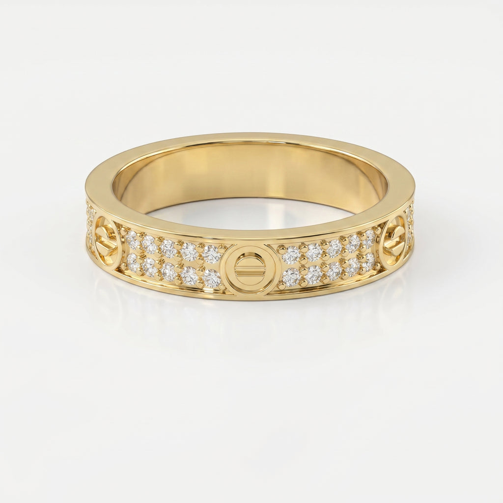 Elegant Round Diamond Gold Band