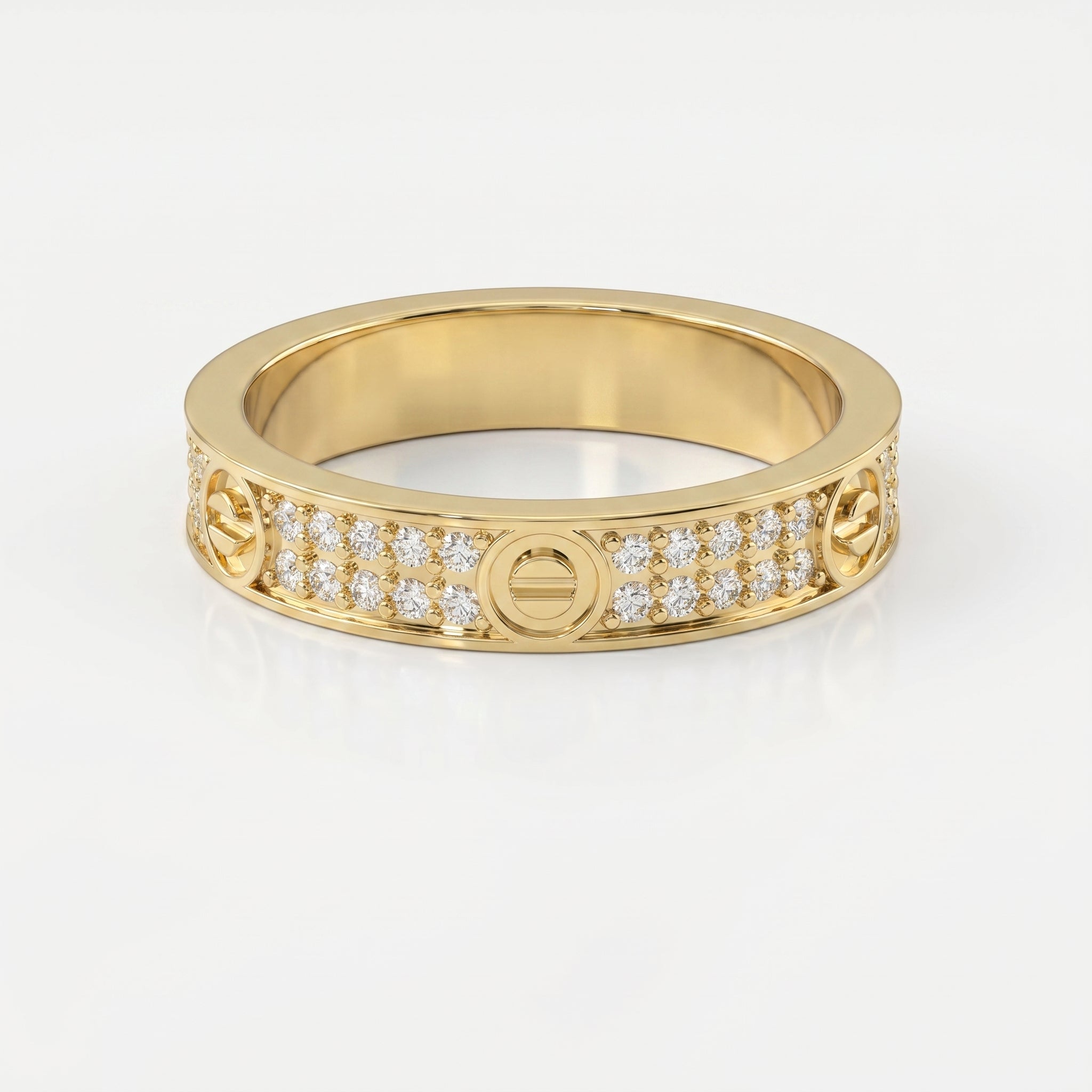 Elegant Round Diamond Gold Band