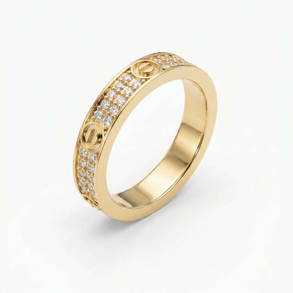Elegant Round Diamond Gold Band