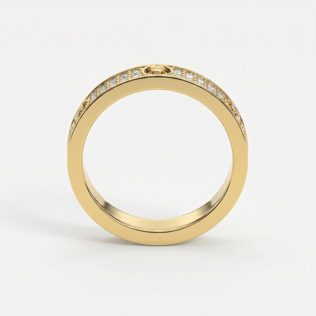 Elegant Round Diamond Gold Band