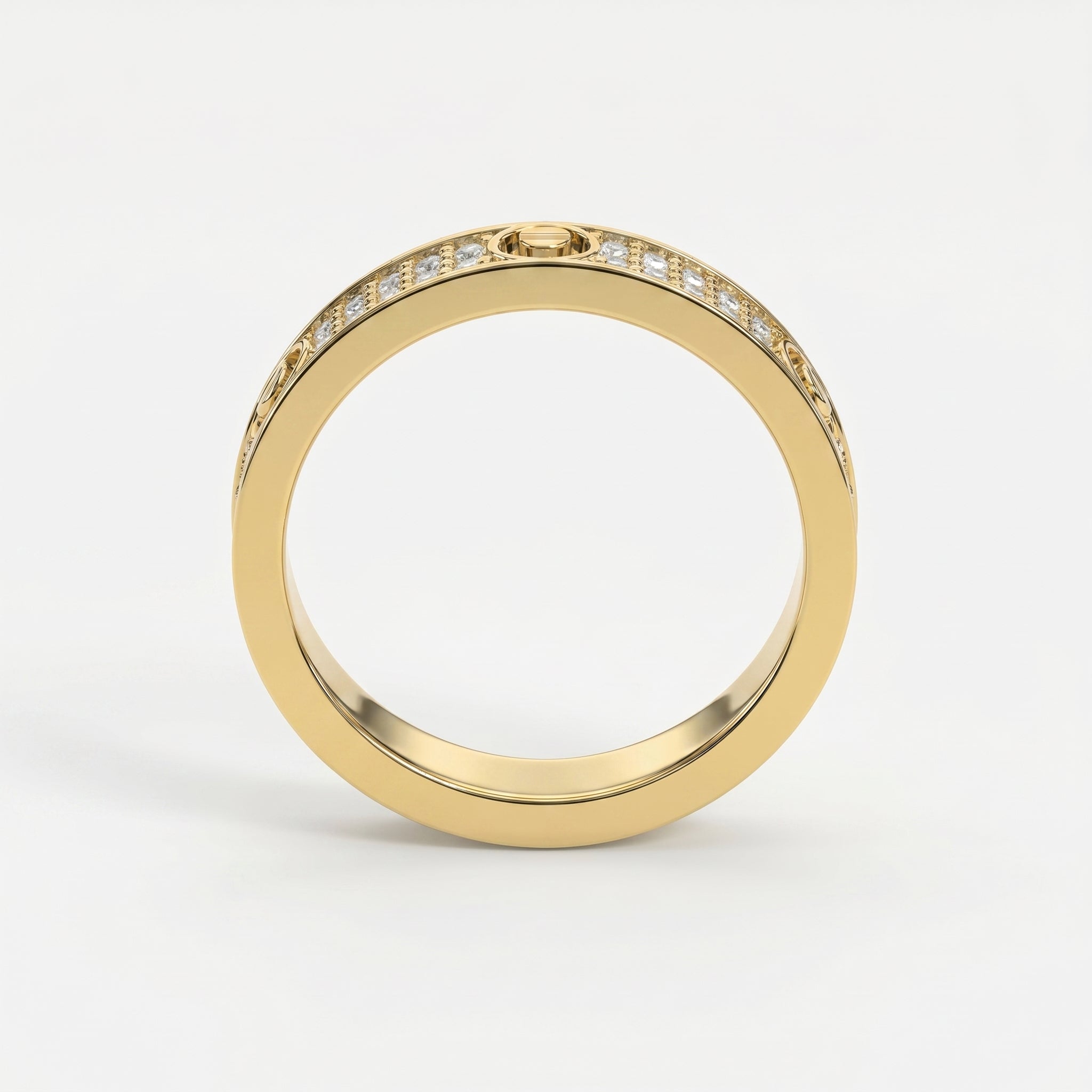 Elegant Round Diamond Gold Band